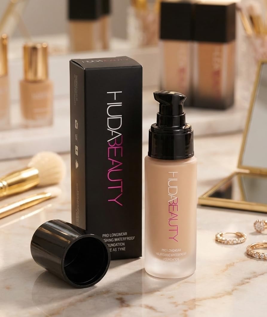 Hudaa Professional Waterproof Oil-Free Longlasting Liquid 24-Hour Colour-True Full Coverage Foundation For All Skins Matte Finish For Women, Girls 30 Ml-1pcs (HUDA)-image-6