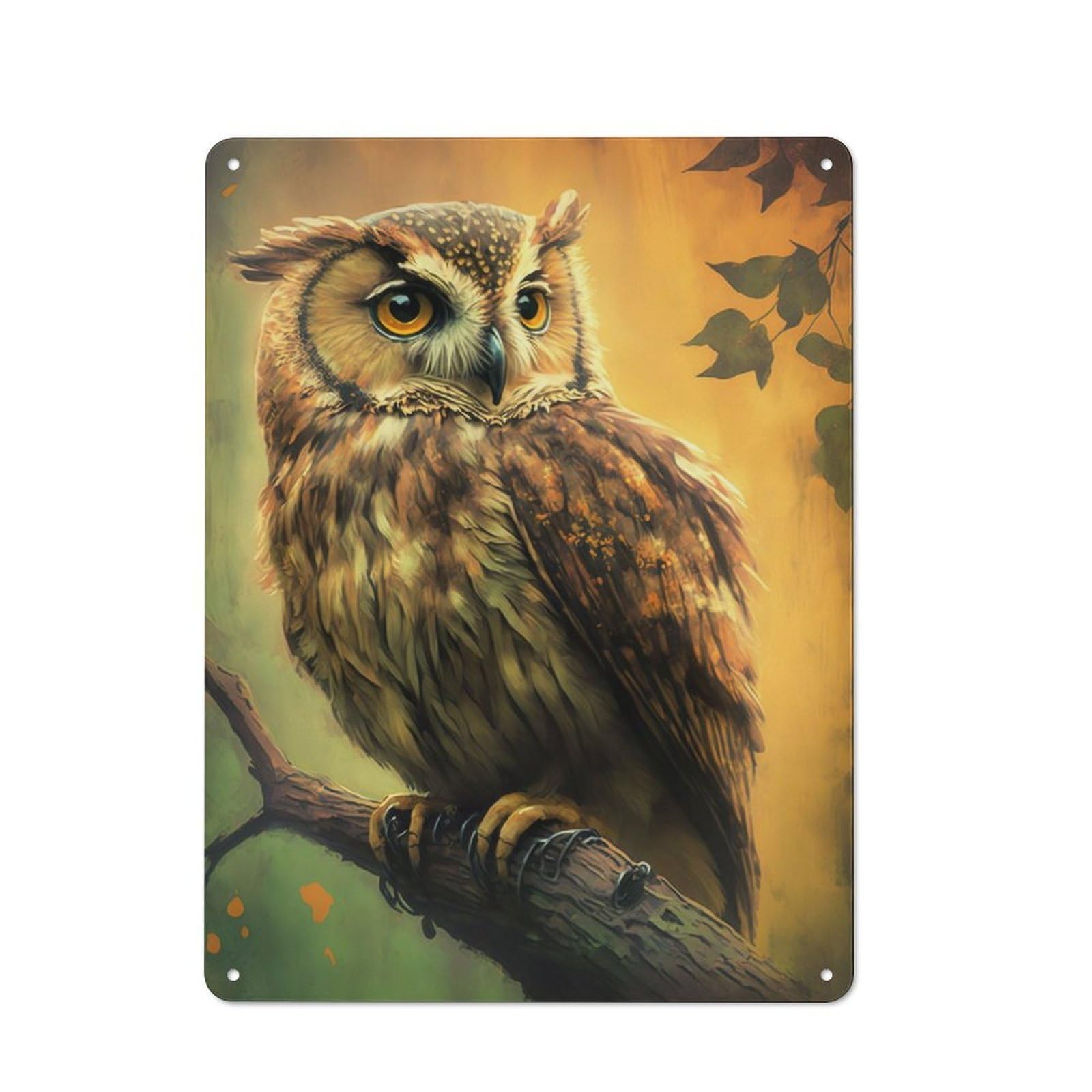 The Brown Owl Vintage Metal Sign 40x30cm for Pub Or Café, for Collectors of Vintage Metal Wall Decor