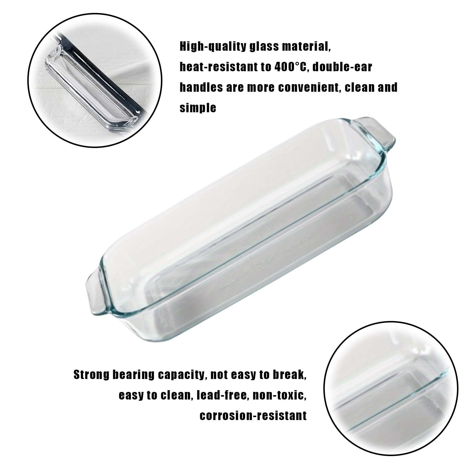 Plat à Four Verre Borosilicate 0.8 L – 19,5 X 16,5 X 4,6 Cm, Résistant Micro-ondes, Four, Congélateur, Lave-Vaisselle