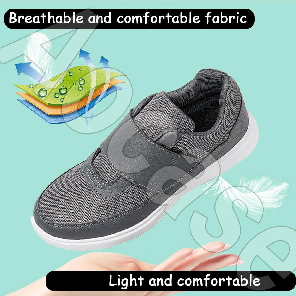 Chaussures Homme Diabetique Pantoufle OrthopéDiques Homme Chaussures pour Pied Gonflé Chaussure Homme Orthopedique Pantoufle Orthopédique Homme Chaussure pour Diabetique,Bleu,47 EU