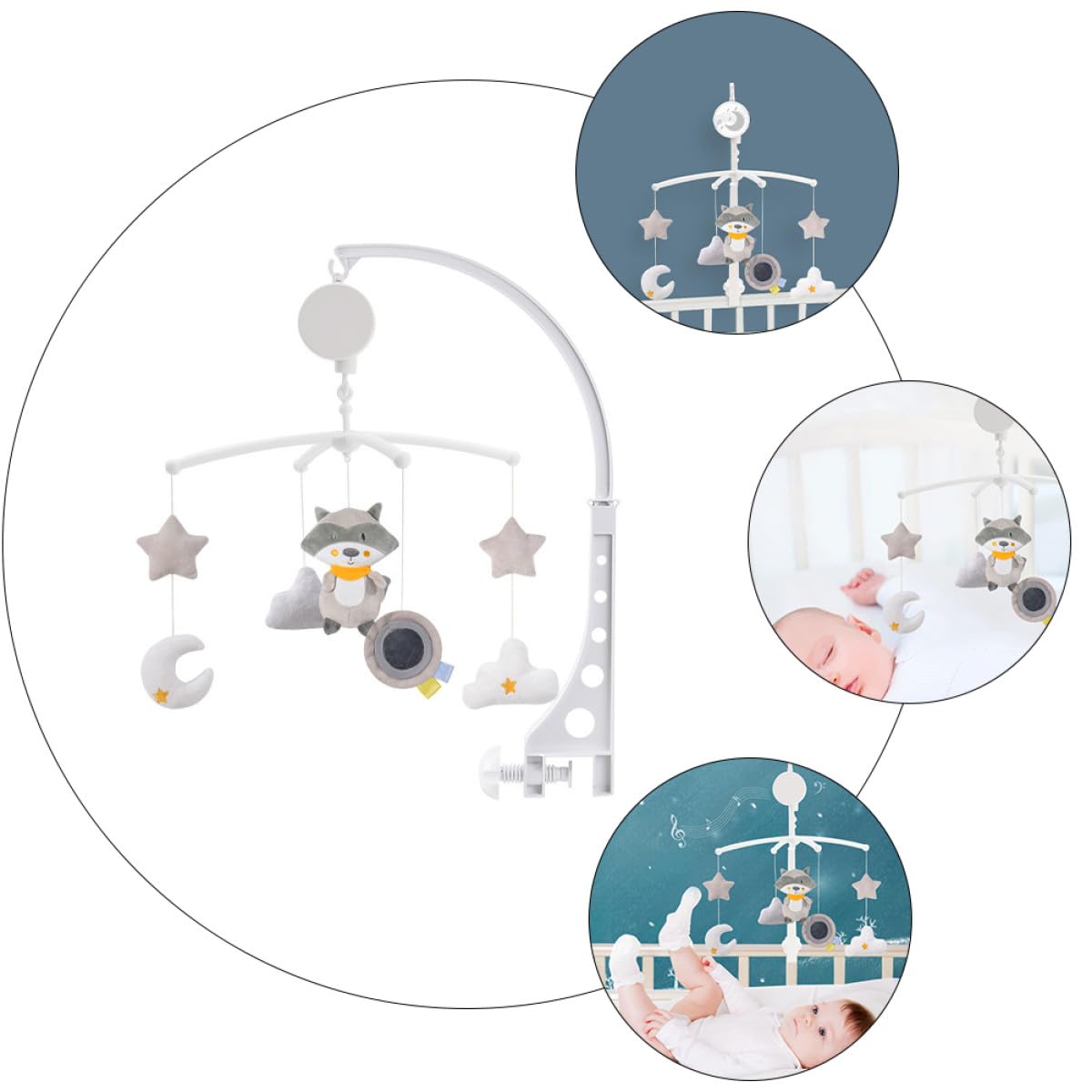 Móvil Musical Giratorio para Cuna, Decoración Infantil sin Batería