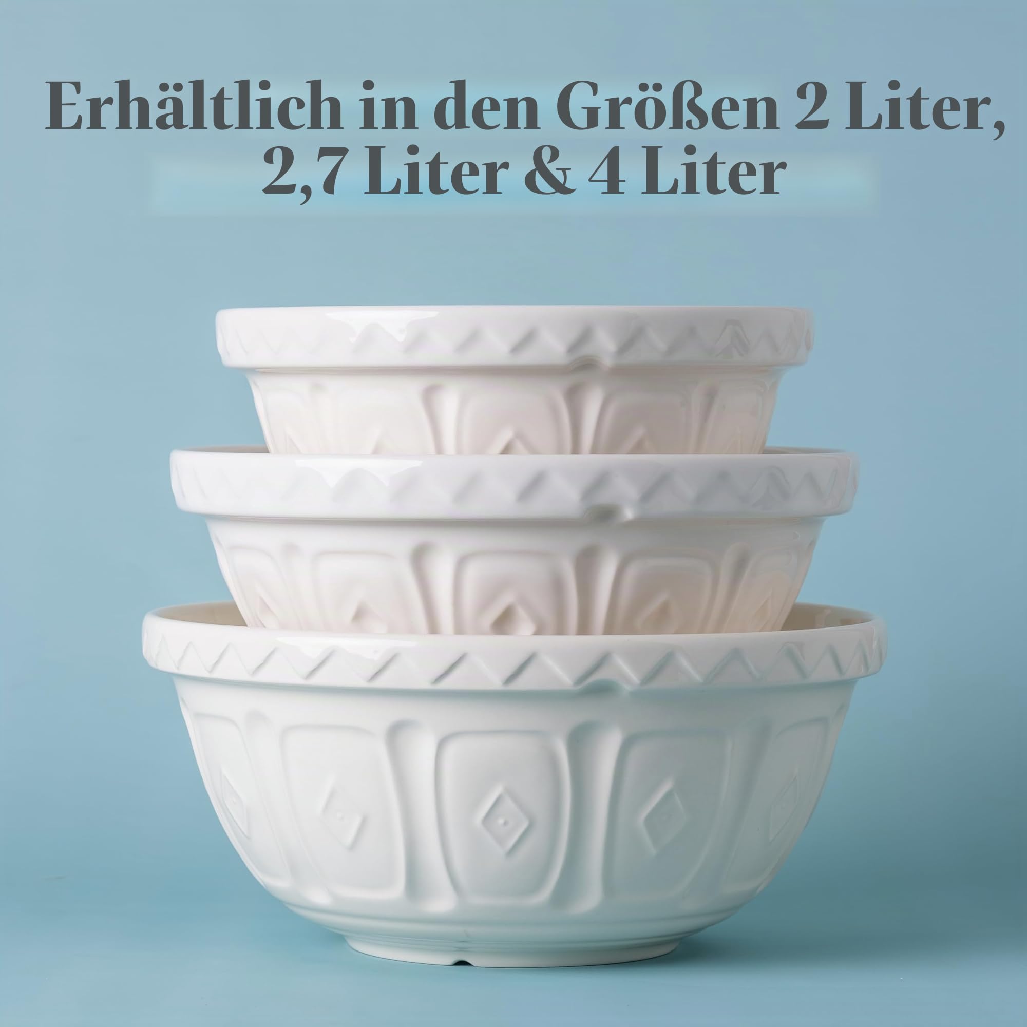 Mason Cash Rührschüssel Creme, 4 Liter, 29 cm, konisches Steingut-Design