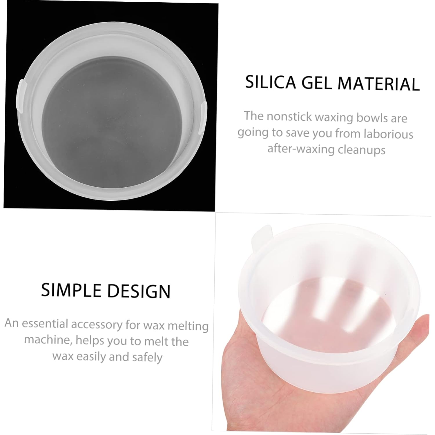 1pc Heat-resistant Silicone Wax Bowl for Melting Wax Non-stick and Easy Clean Design Accessory for Hair Removal Waxing and Scented Melts