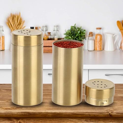 Miniatura 8 de Tarro para especias, 2 unidades, acero inoxidable, condimento, para sal y pimienta, azúcar