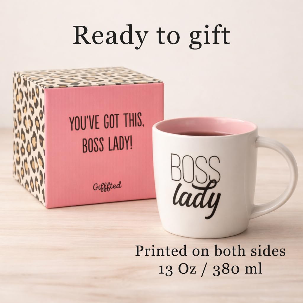 Gifffted Giften Van De Boss Lady Op Haar Verjaardag Voor Vrouwen, Vrouw, Zuster, In Valentijnsdag, Kerstmis, Moederdag | Koffiemok/Beker Canvasmake -Up/Cosmetische Zak/Zakgift
