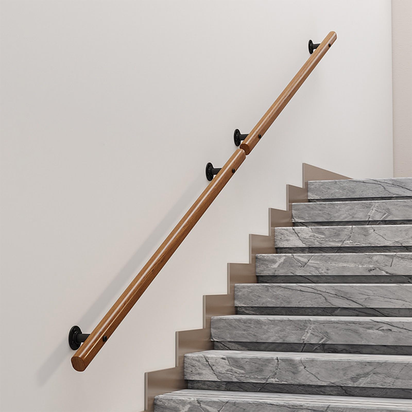 Wooden Staircase Handrail Banister Non-Slip Stair Railing Grab Bars for Garden Corridor Lofts Kindergarten Decking Wall(80cm,4x5 cm)