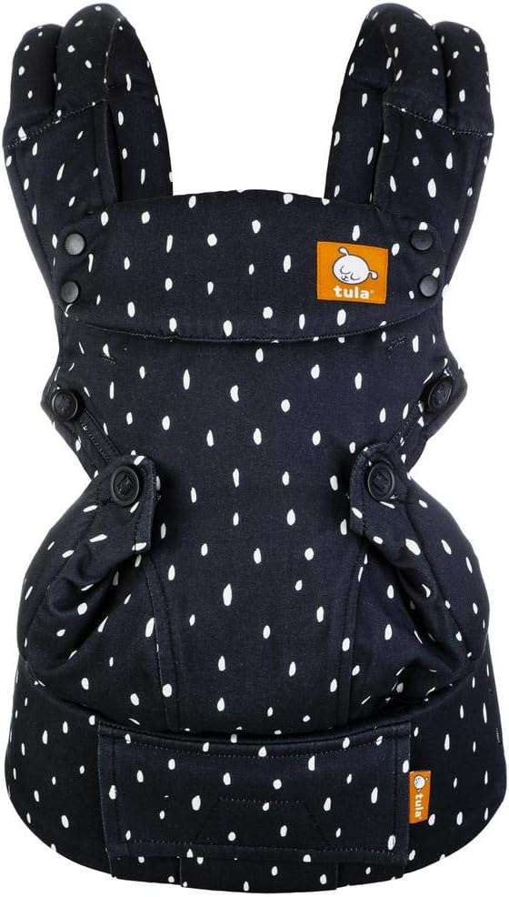 Tula Explore Baby Carrier, 3.2 – 20.4 kg, Adjustable Newborn to Toddler Carrier, Multiple Ergonomic Positions, Monochrome, Black with White Dots/Spots - Zara