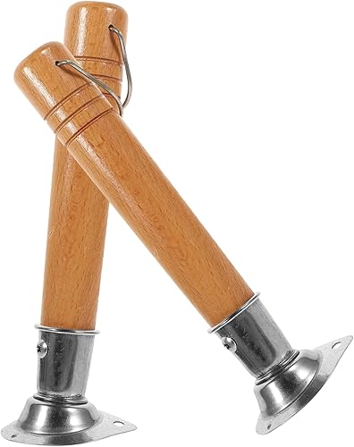 Miniatura 1 de HANABASS Sartén de nieve con mango de madera, sartén de acero inoxidable, olla japonesa, mango de repuesto universal, mango de utensilios de cocina,