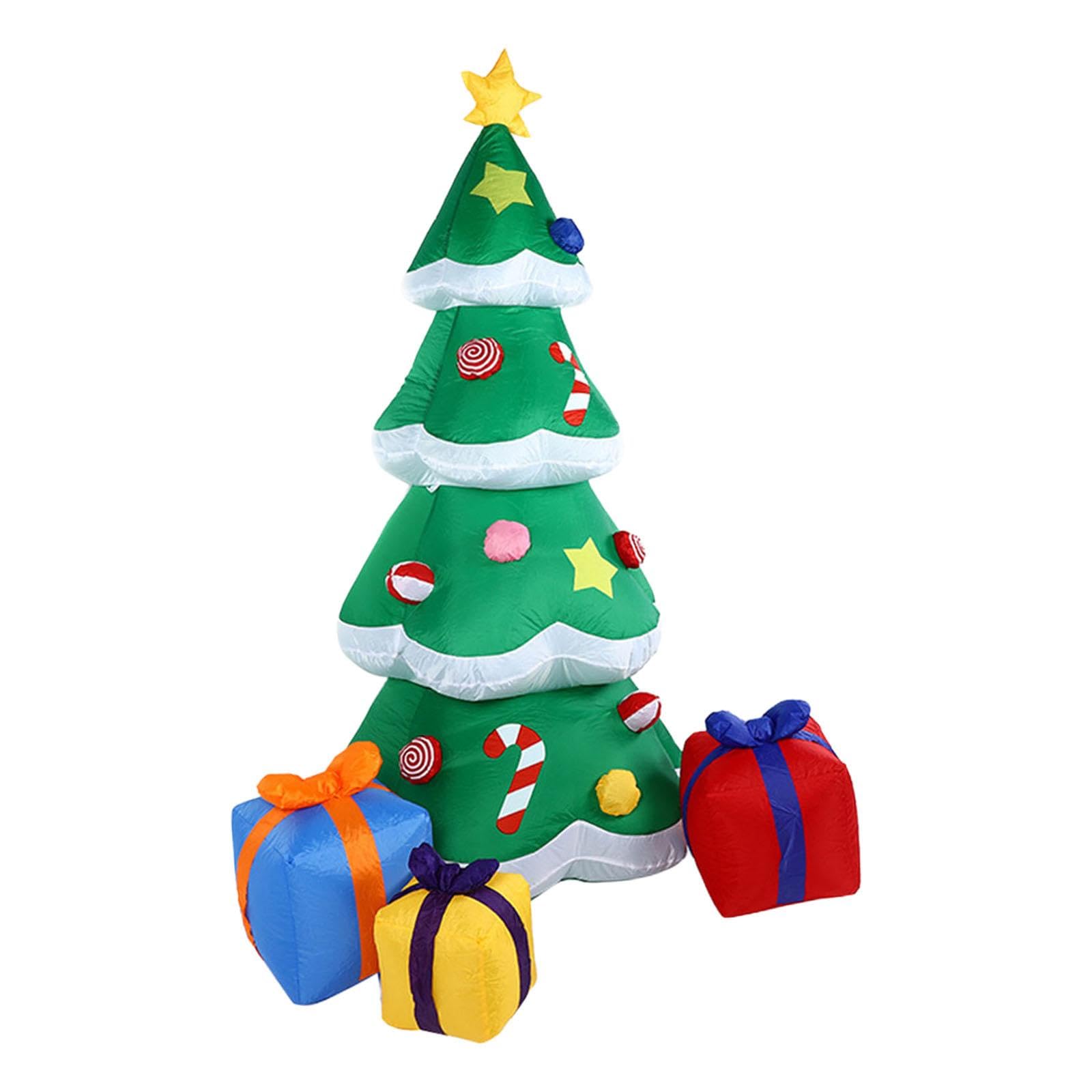 Weihnachtsbaum Aufblasbar mit Licht Gartendekoration Polyester Baum Beleuchtet Ornaments Outdoor für Fest Park Heimdekoration 2.1m