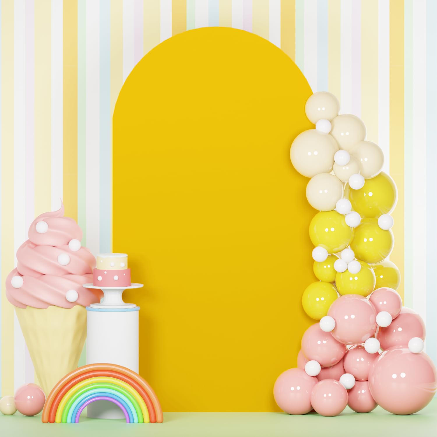 PATYDEST Gold Arch Cover Spandex Wedding Arch Covers 6FT Arch Covers Stretchy Fitted Arch Cover Backdrop Fabric for Round Top Backdrop Arch Cover Baby