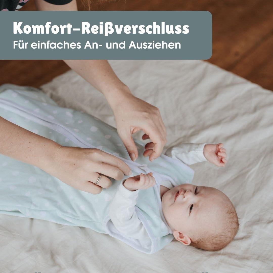 emma & noah Baby Schlafsack 2.5 TOG, Strampelsack für den Herbst und Winter in vielen Farben, Bio-Baumwolle, OEKO-TEX Zertifiziert, Schlafsack für Neugeborene (Essential Mint, 80 cm)