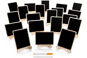 DSTELIN 20 Pack Wooden Mini Chalkboards with Support Easels for Parties