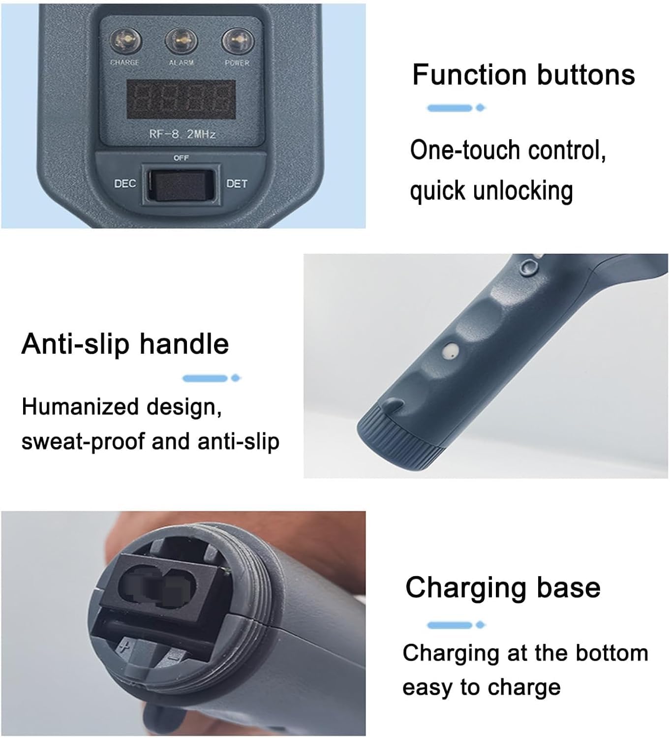 EAS Security Tag Detector & Deactivator - 58Khz/8.2MHz Retail Sistema Antirrobo con Alarma de Sonido y Luz para Supermercados y Almacenes
