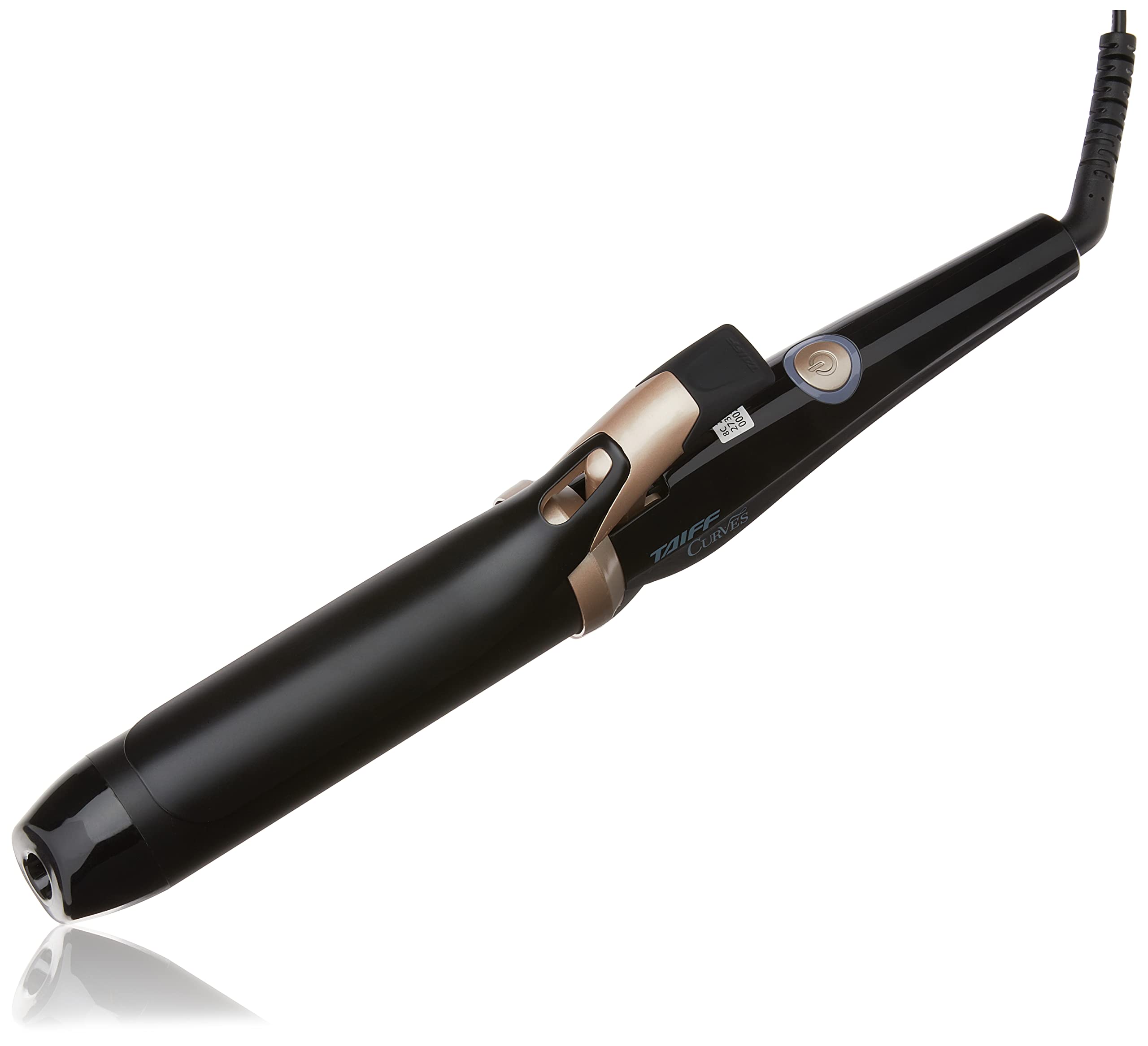 Taiff Curves 1 1/2? Curling Iron – Black Titanium Hair Curler with Clamp, Creates Loose & Voluminous Curls, LED Indicator, Dual Voltage, 9ft Swivel Cord, Curling Tool for Travel & Styling