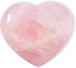 SOLAVA Natural Rose Quartz Heart Shaped Crystal Stone Original Certified - Raw Healing Crystals For Love, Health, Reiki Healing, Manifestation, Meditation, And Gift - 1 Piece