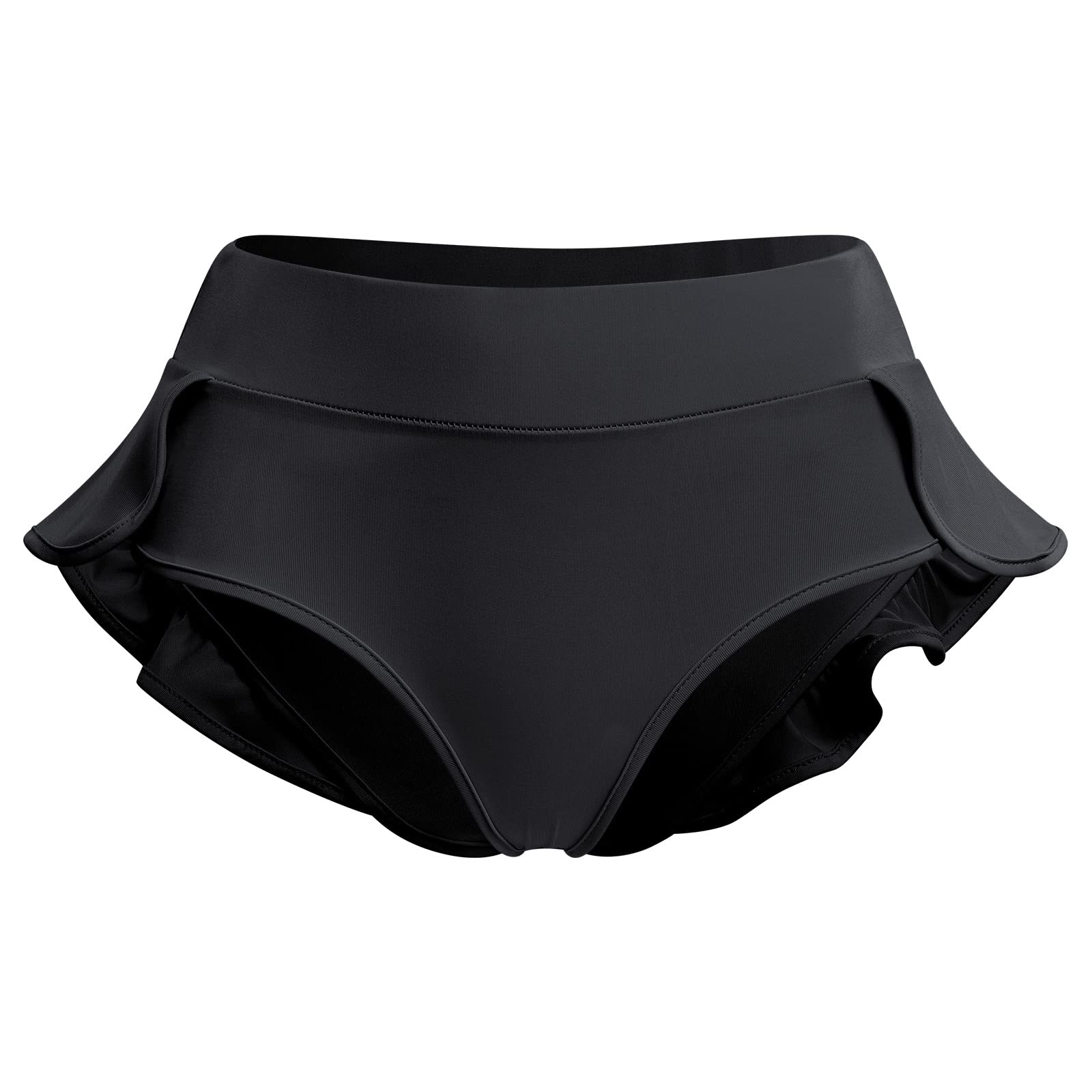 Women Sexy Yoga Ruffle Scrunch Booty Shorts High Waist Pole Dance Disco Cheeky Bottoms Workout Exercise Active Butt Lifting Sports Fitness Biker Leggings Hot Pants Festival Rave Outfit Black Medium