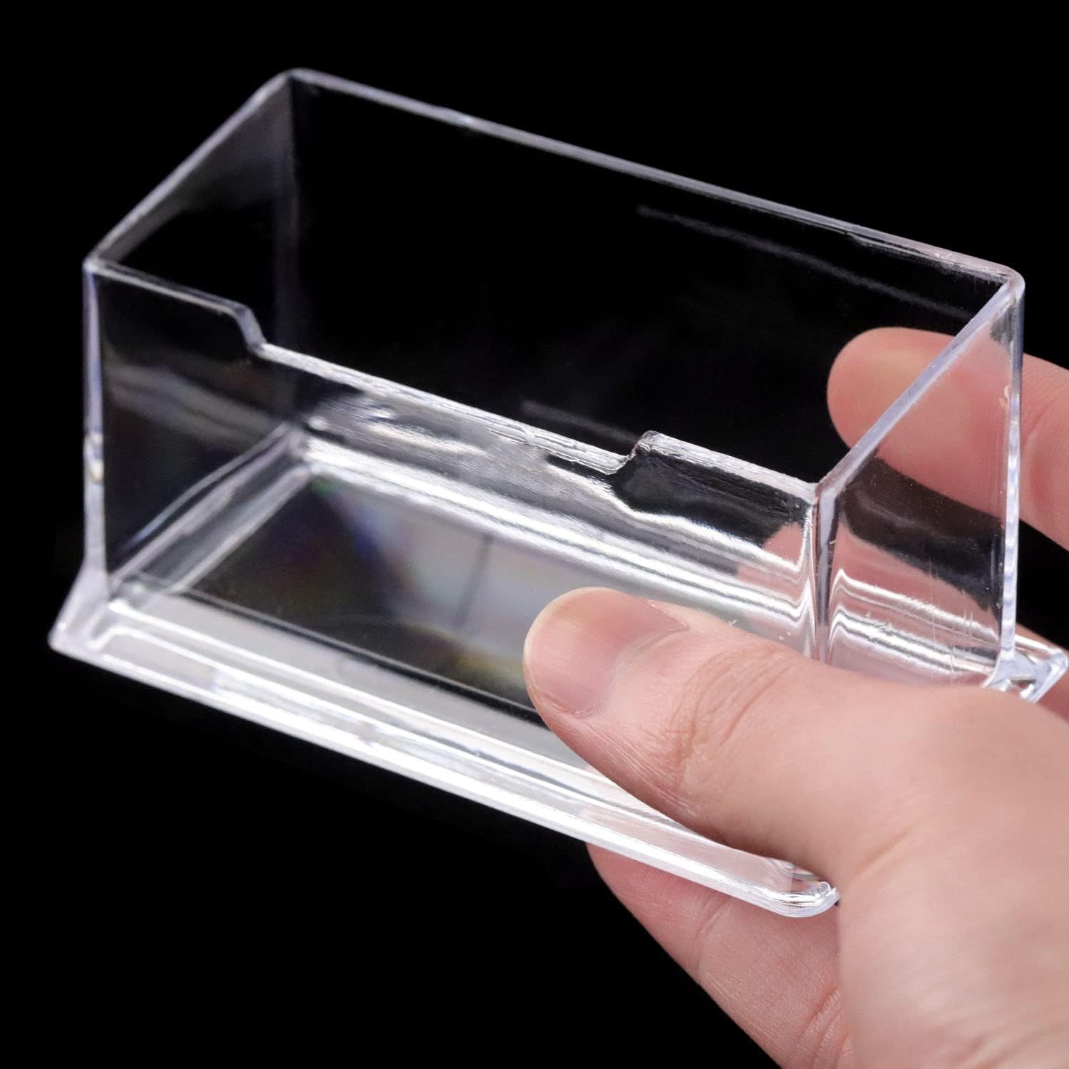 Porta Biglietti Da Visita Da Tavolo Anruyi 4PCS E Scrivania Porta Biglietti Da Visita In Acrilico Trasparente In Acrilico, Adatto Per L'Ufficio, D'Affari Con La Dimensioni 10.3*4.5*4.5 Cm Portariviste Da Parete