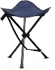 18 Tall Foldable Camping Stool with 3 Legs for Adults, Portable Lightweight Tripod Stool, Support 225 lbs, Blue