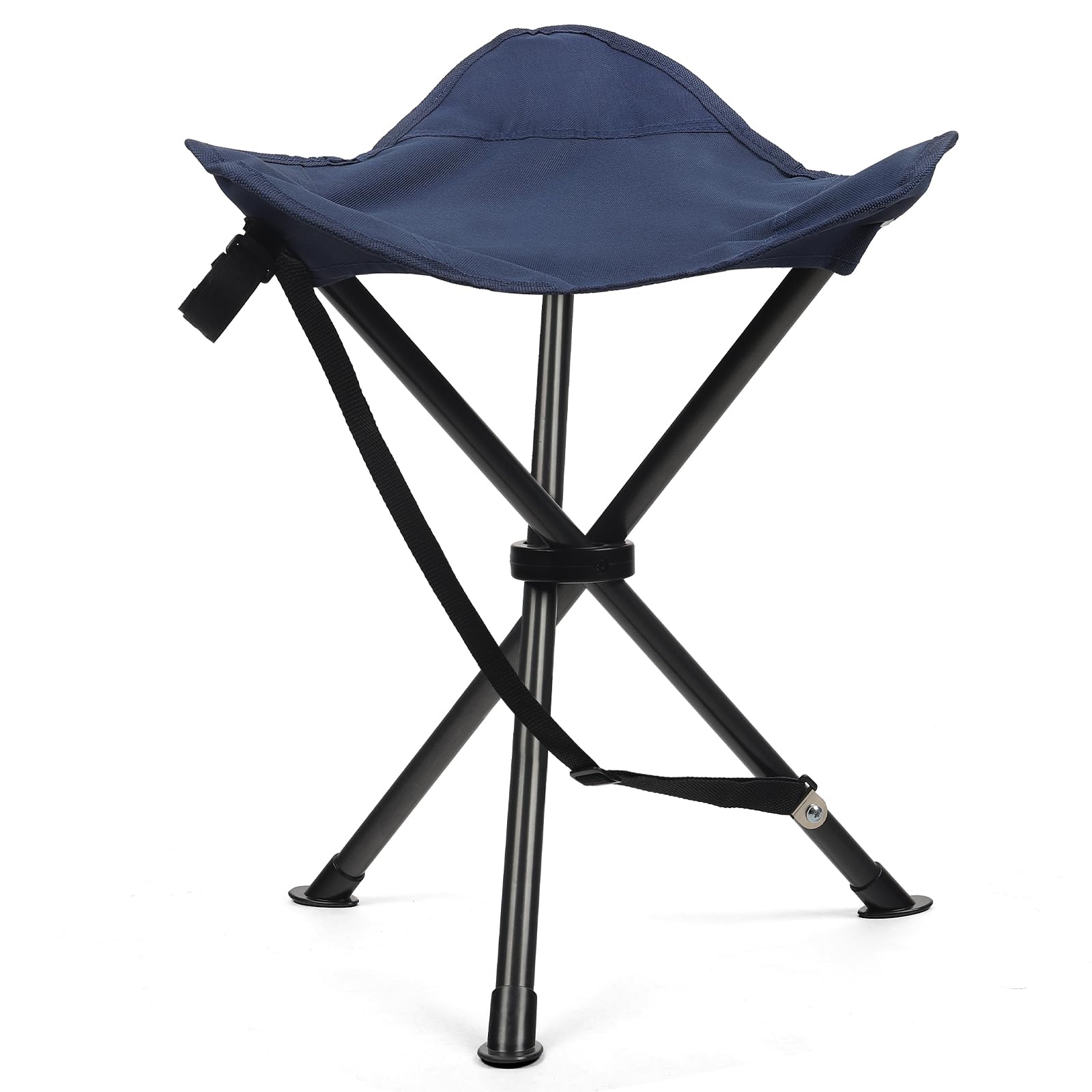 Tabouret de Camping Pliante à Trois Pieds, Siège de Camping Portable Ultra Léger, Petit Chaise Pliante pour Pêche, Pique-Nique Plage Barbecue Voyage Randonnée Chass-Bleu