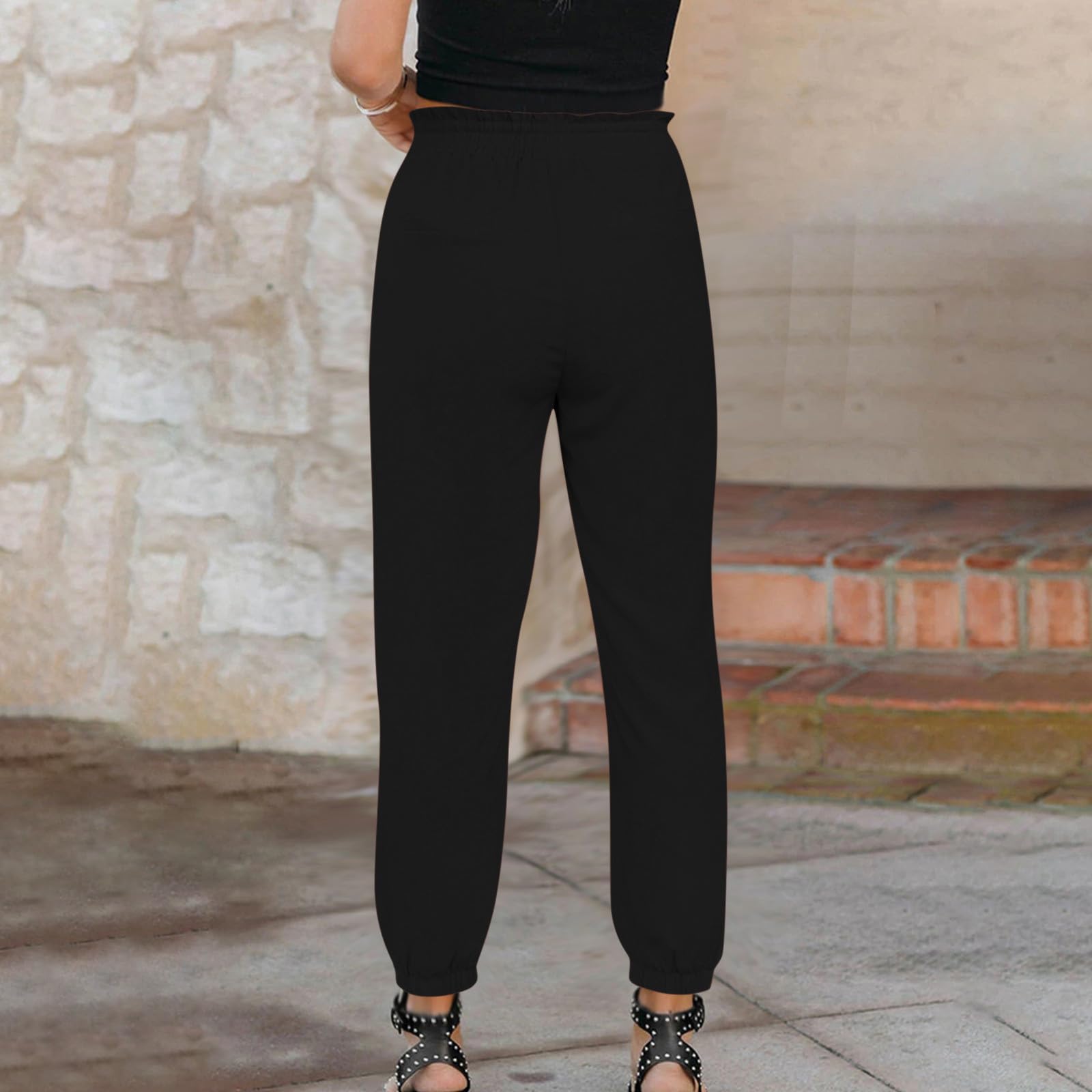 Amazon.com: Firzero Black Dress Pants Women High Waisted Cotton Linen Pants  Business Causal Pleated Elastic Waist Cuffed Hem Work Trousers Dress Long  Straight Leg Pants : Clothing, Shoes & Jewelry