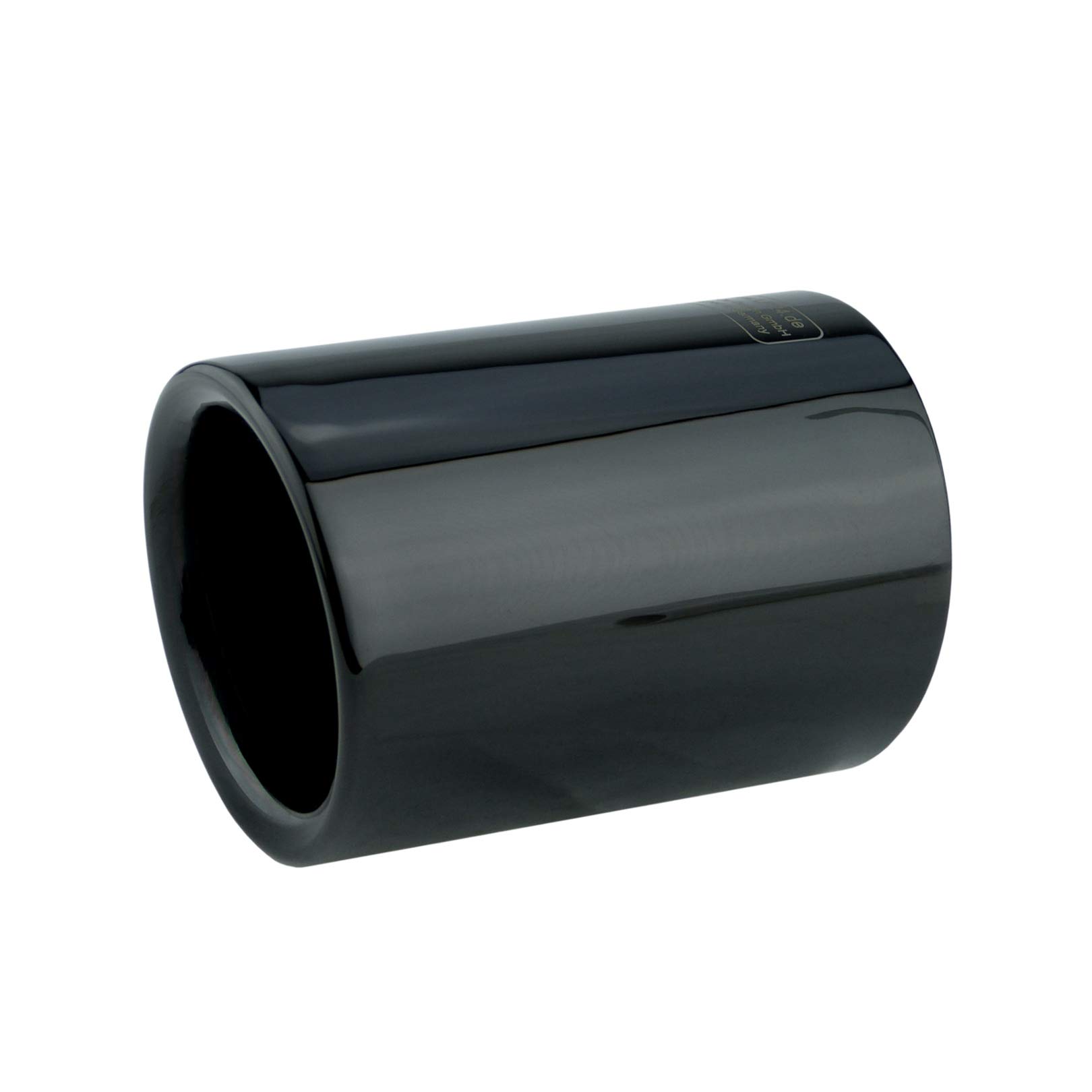 L&P A305 1 Terminale di Scarico in acciaio inox, 76 mm nero lucido cromato, plug & play, tubo di scappamento, codice: 18307622764 7622764-18307622762 7622762