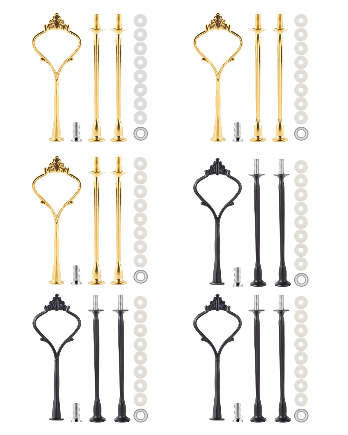 Buy 6 Set Cake Stand Fittings Kit 3 Tiered Tray Hardware for Cake Stand Mold Crown 3 Tier Cake