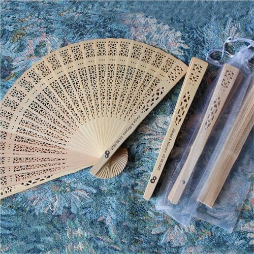 Éventails de mariage en bois élégant Keruidian finitions haut de gamme