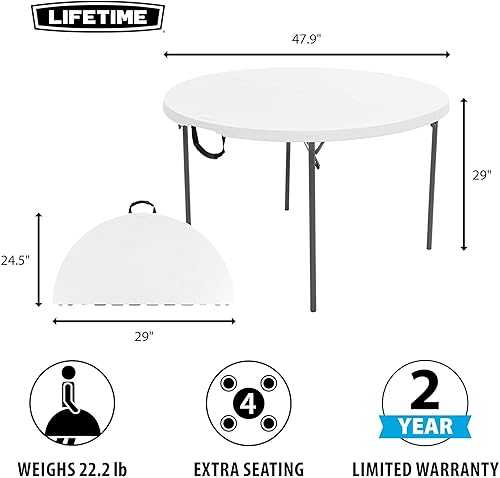 Miniatura 3 de Lifetime Light Commercial Fold-in-Half Round Table, 4-Foot