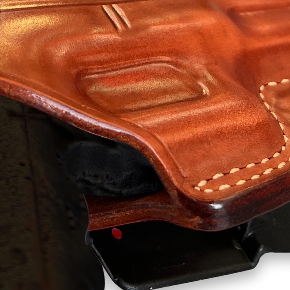 Masc Premium Leather OWB Paddle Holster with Open Top Fits, G19/G23/ G32 4.2-inch, Right Hand Draw, Brown #1014#