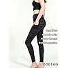 zeetoo High Waist Leggings for Women with 3 Pockets 4-Way Stretch Tummy Control Leggings for Yoga Workout Running Cycling Gym Camo Black Medium