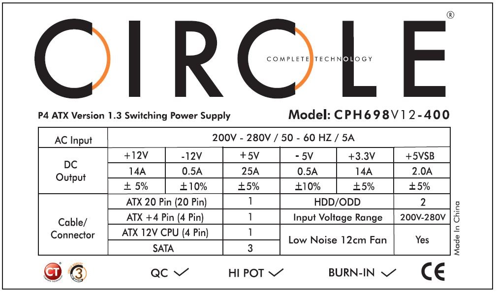 Amazon.in: Buy Circle Desktop Power Supply SMPS (CPH698) Online at