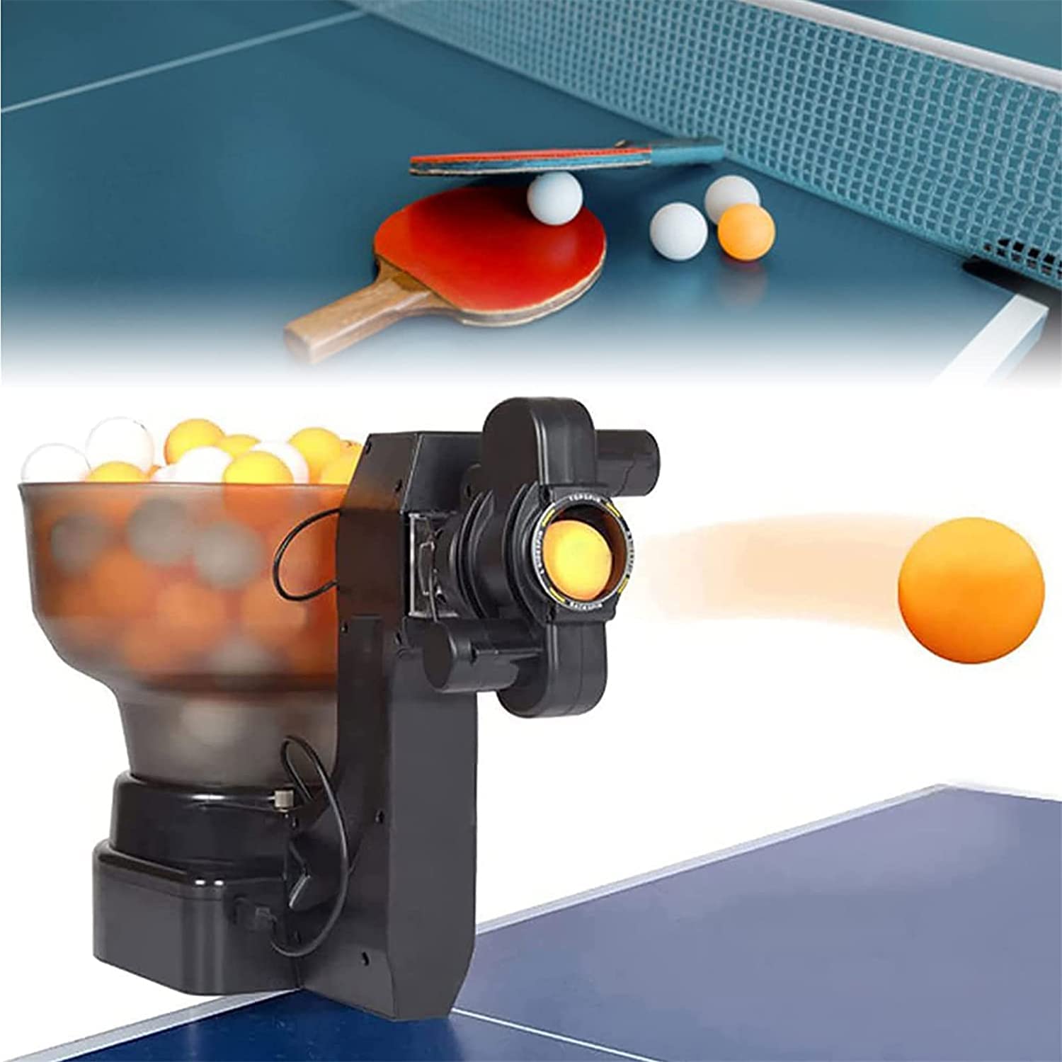 Robot de Tenis de Mesa La máquina de Pelotas de Ping Pong Sirve Pelotas de Ping Pong de regulación de 40 mm Máquina automática de Tenis de Mesa para Entrenador en Solitario para Principiantes