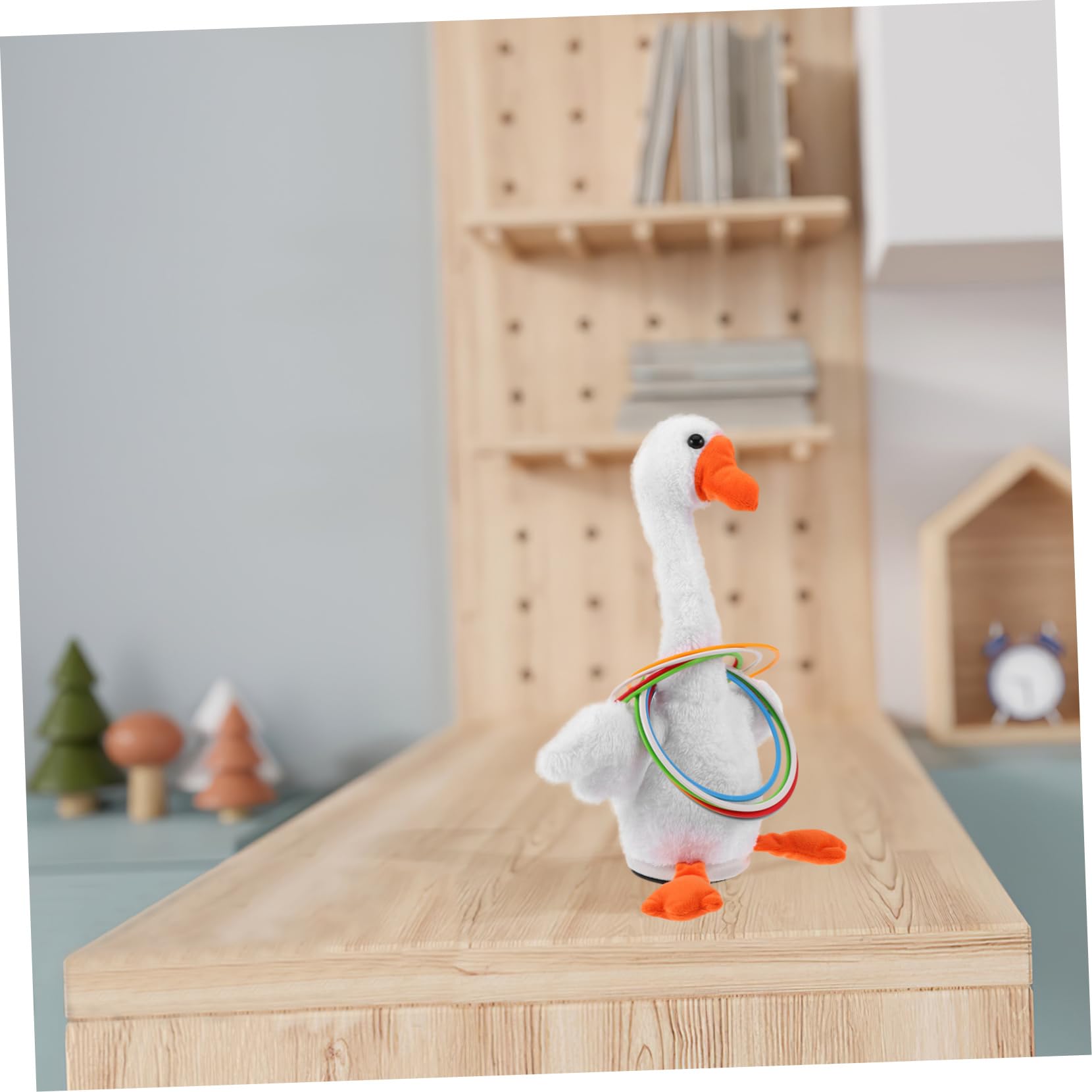 Gioco di Lancio Anelli Interattivo per Bambini Anatra Elettronica, Leggero in Peluche, per Asili Nido e Bancarelle Notturne, Set Completo per Divertimento Educativo