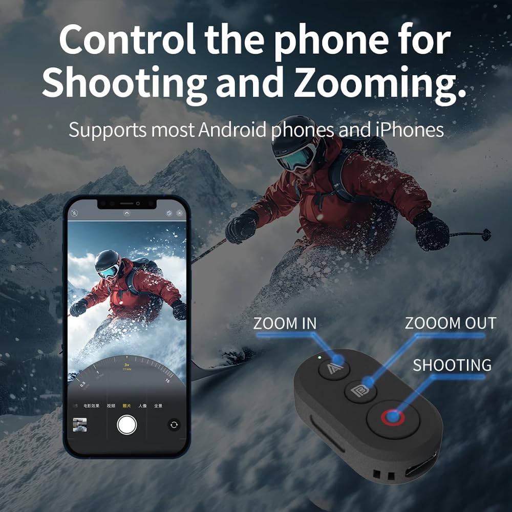 Mando a distancia Bluetooth compatible con Insta360 X5/X4/X3/X2, GO 3/GO 3S, Ace Pro/Pro 2, para GoPro 8/9/10/11/12/13, controlador de obturador inalámbrico para cámaras de acción