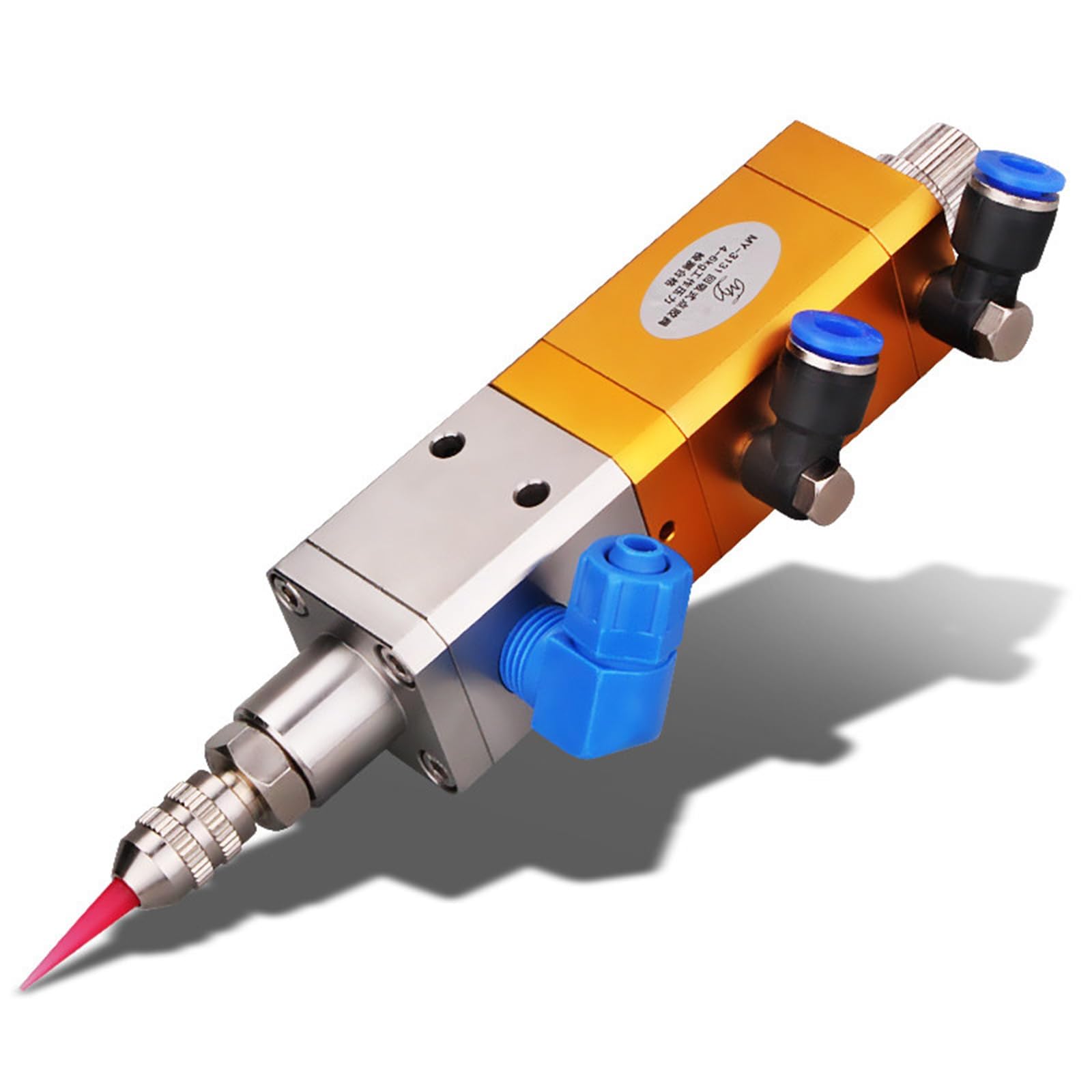 TsoLay Adjustable Adhesive Dispenser Valve, Pneumatic Glue Dispensing Valve with 2.5 Mm Outlet, Anti-Drip Nozzle, Operating Viscosity 1-100000cpS for Adhesives, Ink, Grease, Silicone, Epoxy Resin