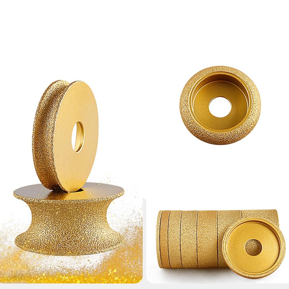 5-50 MM Brazing Parallel Diamond Edge Profile Grinding Wheel Vacuum Parallel-Shaped Demi-bullnose Edge Profile Grinding Disc (40mm)