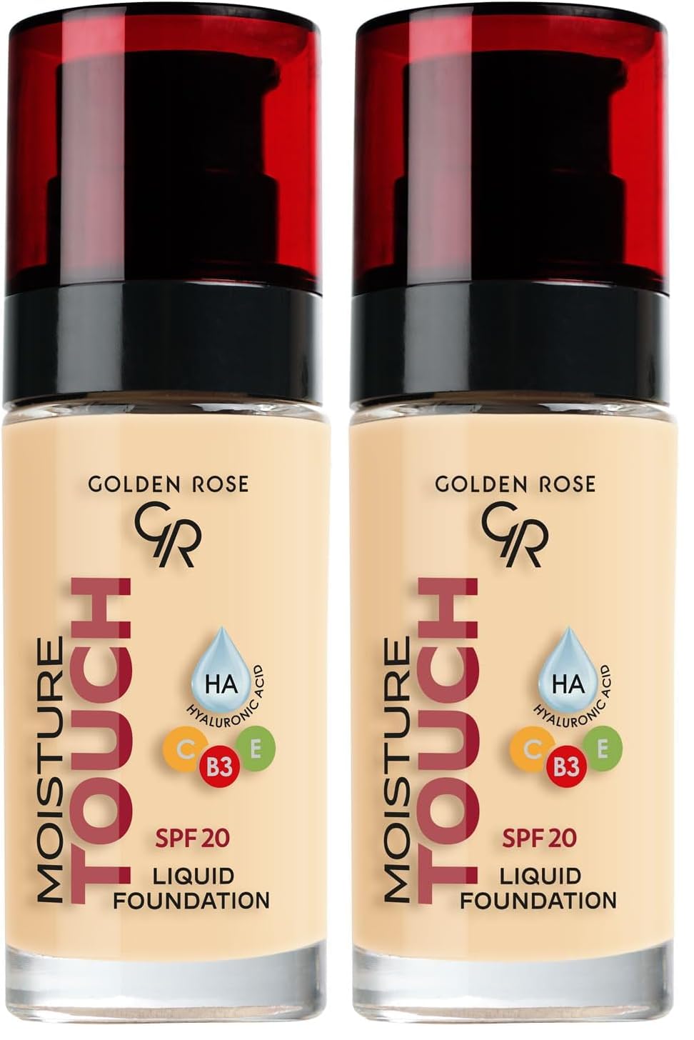 Golden Rose Moisture Touch Foundation No: 103 - Hyaluronik Asitli Nemlendirici Fondöten SPF 20-30 ml (2 paketi)
