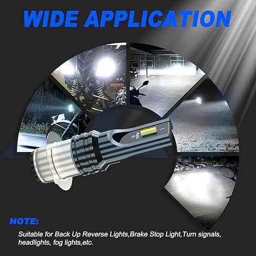 Miniatura 8 de Bombillas LED P15D H6M para faros delanteros de motocicleta, 6000 K, color blanco, superbrillantes, de haz altobajo, compatibles con Yamaha ATVS