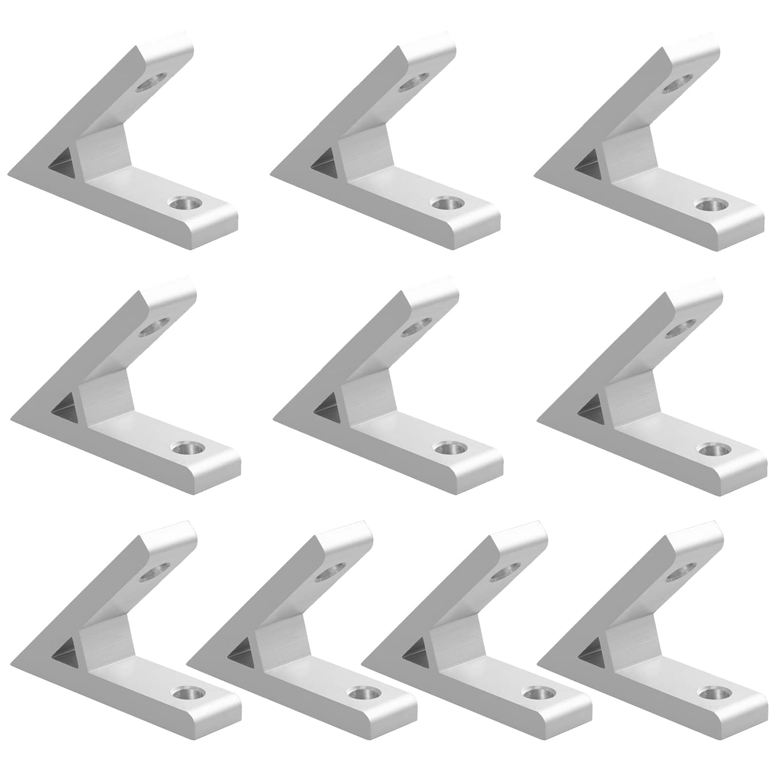 EYPINS 10X ALU Winkelverbinder, Aluprofil 20x20 Aluminium 45 Grad Winkel Befestigung Befestigungsmaterial, M6 Nut 8 Raster Streben Montageprofil Stangenprofil Strebenprofil für DIY-Projekte 3D-Drucker