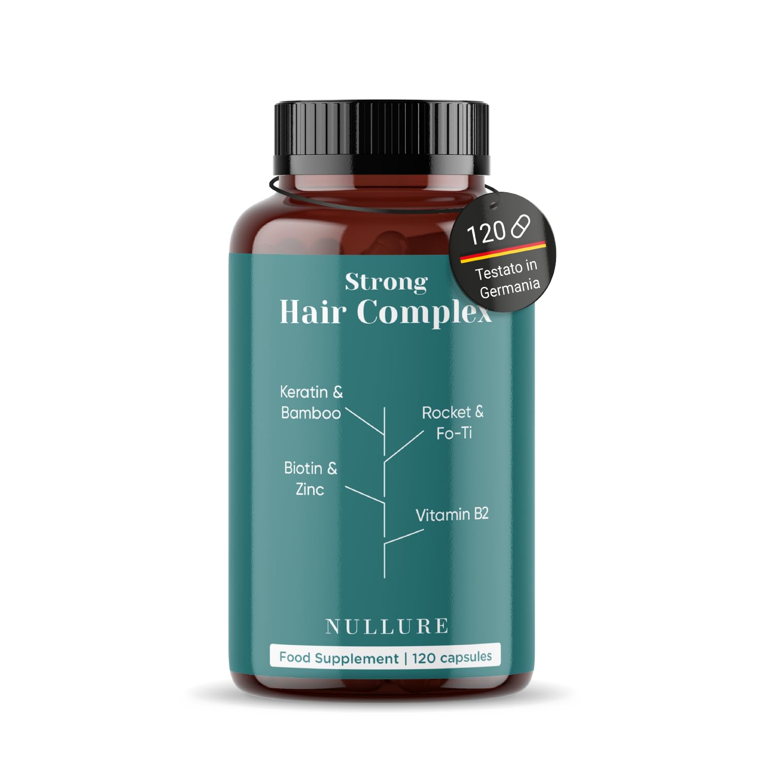 Integratori per Capelli Biotina | Nullure | 120 caps | Vitamini per capelle donn