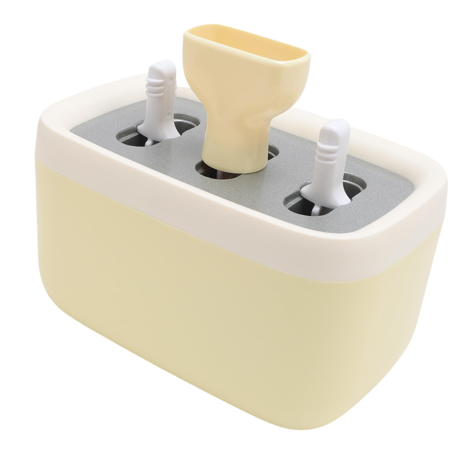 Generic Kostkarka do Lodu Łatwa w Użyciu Wielokrotnego Użytku DIY Urządzenie do Robienia Mrożonek na letnią zabawę 3-wnękowa Stop Aluminium 8,19 X 5,28 X 4,8 Cala (YELLOW)