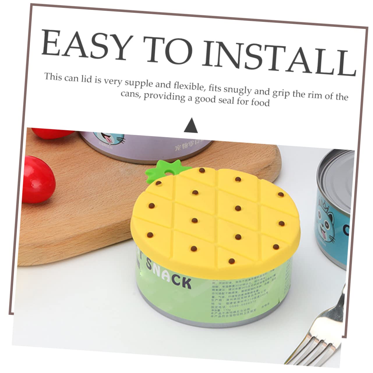 Happyyami 2pcs Pineapple Silicone Can Covers for Food Compact Dog Can Lids Sealing and Freshness Preservation for Cat and Dog Food Storage Easy to Use and