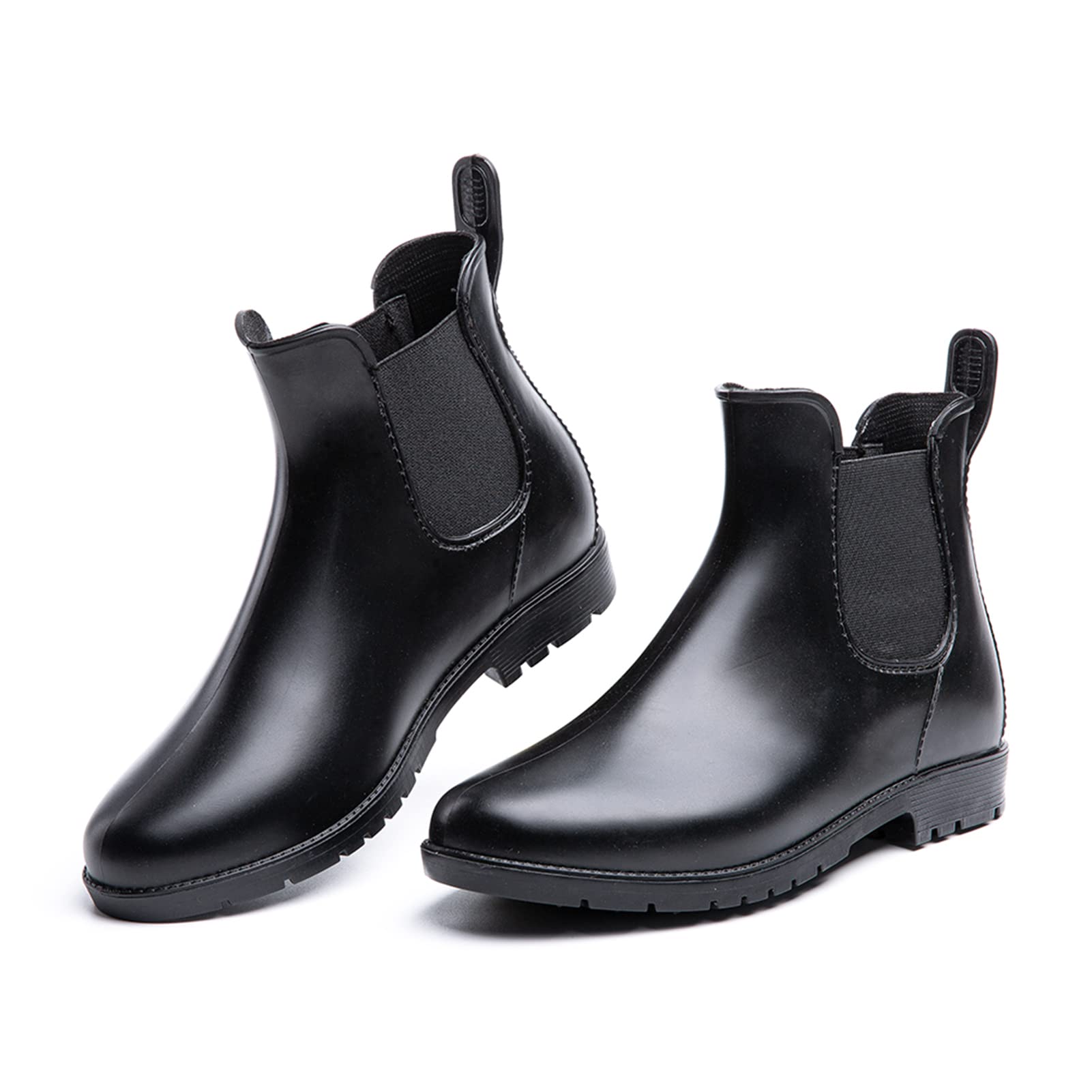 Stivali Gomma Donna Stivaletti Pioggia Chelsea Rain Boots Wellies Ankle Boots Stivaletti Impermeabili Scarpe da Pioggia Nero Marroni 35-43 EU