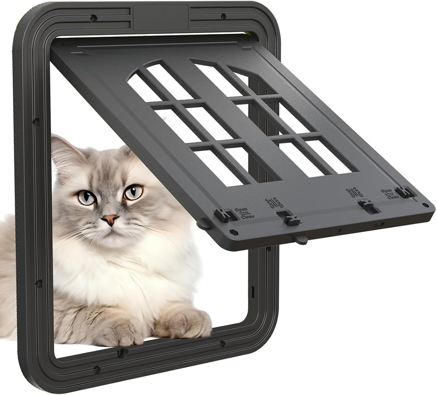 Haustier Fliegengittertür, Haustierklappe für Bildschirmtür, magnetisch abschließbare Hundeklappe, schwarz, robuste Haustier-Fliegengittertür, Katzen- und Hundegittertunnel für mittlere und kleine