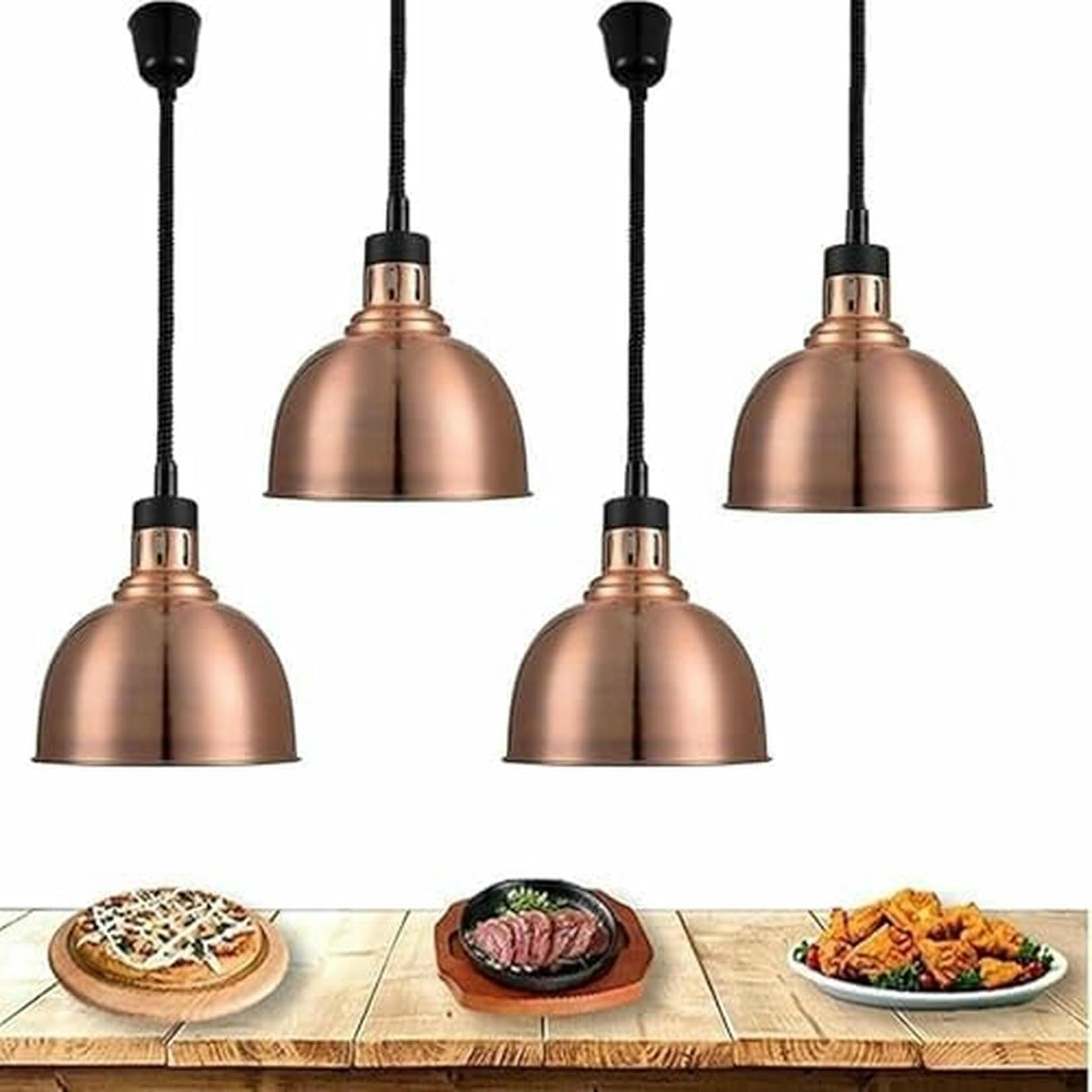 Lampada riscaldante per Alimenti 4 Pezzi, lampade riscaldanti Professionali, Attrezzatura per la conservazione degli Alimenti, scaldavivande con Lampadina, Lampada Isolante per Alimenti~/