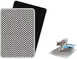 Tapete Coletor De Areia Higiênico Tamanho M PETYC Caixa de Areia Para Gatos Anti Sujeira Impermeável Premium Produto Petshop (Cinza, GG - 80x68)