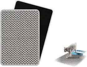 Tapete Coletor De Areia Higiênico Tamanho M PETYC Caixa de Areia Para Gatos Anti Sujeira Impermeável Premium Produto Petshop (Cinza, GG - 80x68)