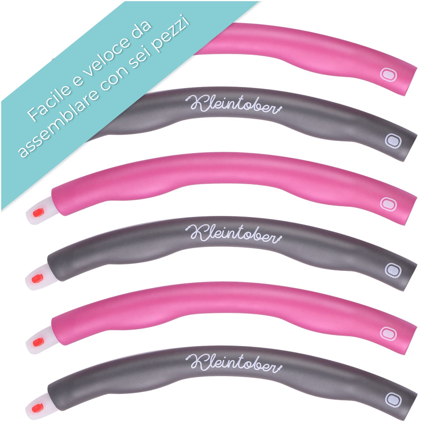 KLEINTOBER I Cerchio Hula Premium per bambini e adulti snelli I Set con istruzioni per esercizi Hula I Cerchio da ginnastica per bambini I Cerchio Hula Hoop per bambini I Cerchio Hullahub I