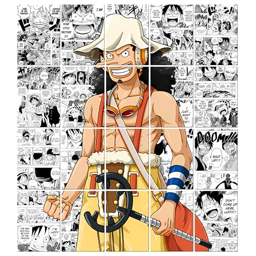 Image of MODERN GALLERY MART Pack of 20 One Piece Usopp Manga Poster | A4 Size Anime Wall Art (8.3 x 11.7 inch) | Manga Posters with Glue Dots | Anime Poster for Bedroom, Living Room, Office