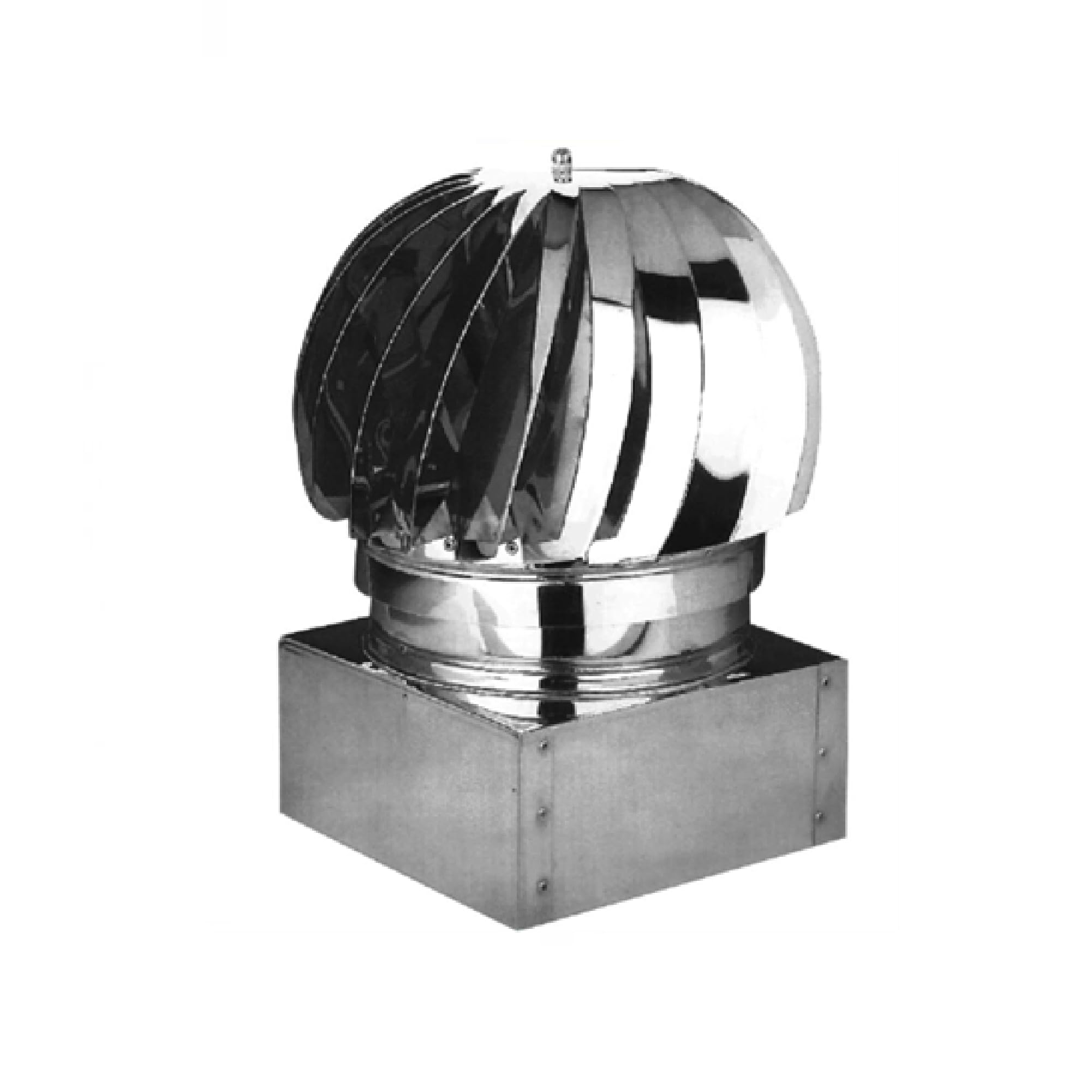 BRICOQUI Cappello girevole base quadra in acciaio inox monoparete diverse misure comignolo stufa camino tubi canne fumarie fumaiolo attacco maschio (300 X 300)